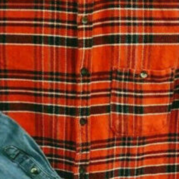 Modern Amusement Plaid Flannel Denim Button Front - Picture 7 of 8